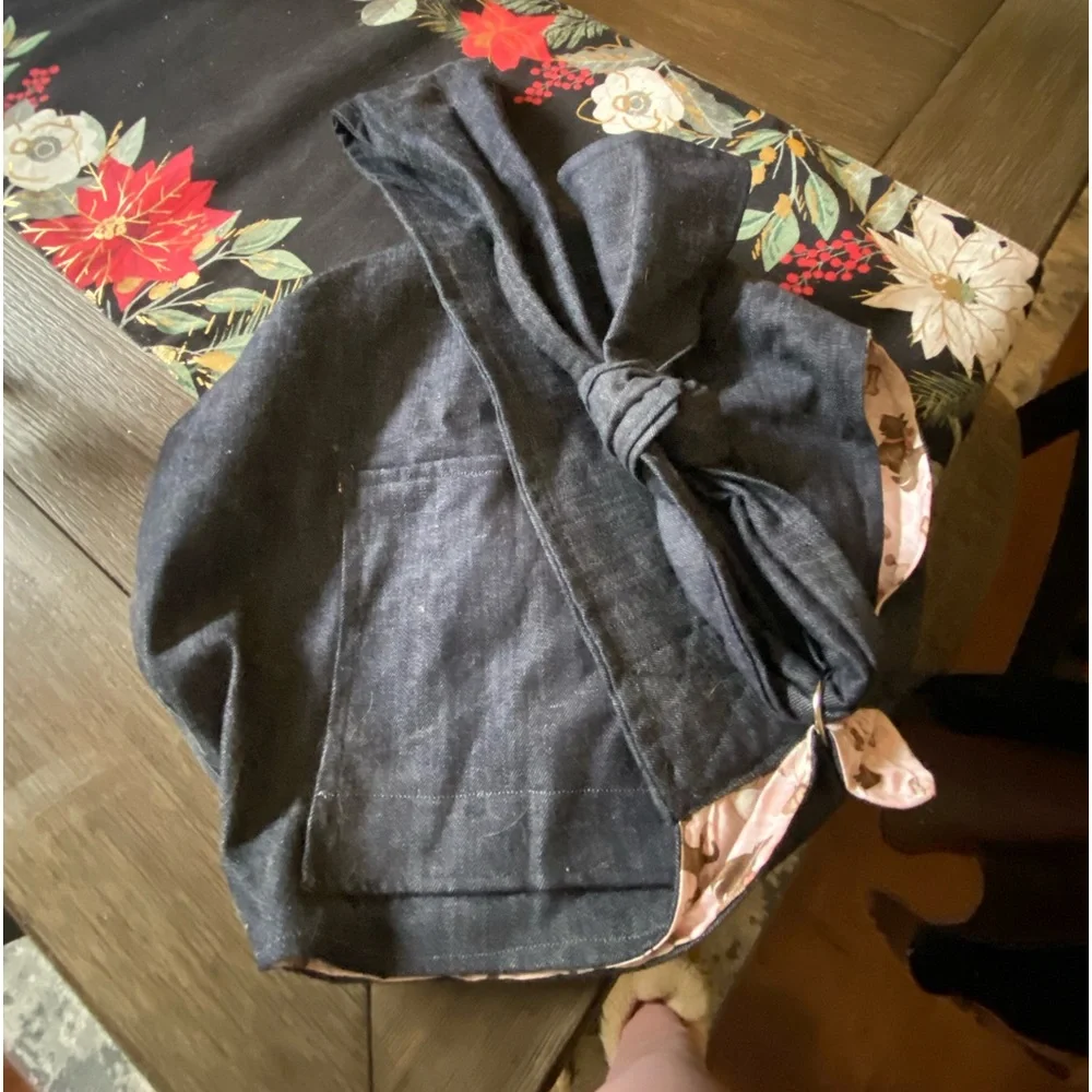 Denim crossbody puppy purse handmade